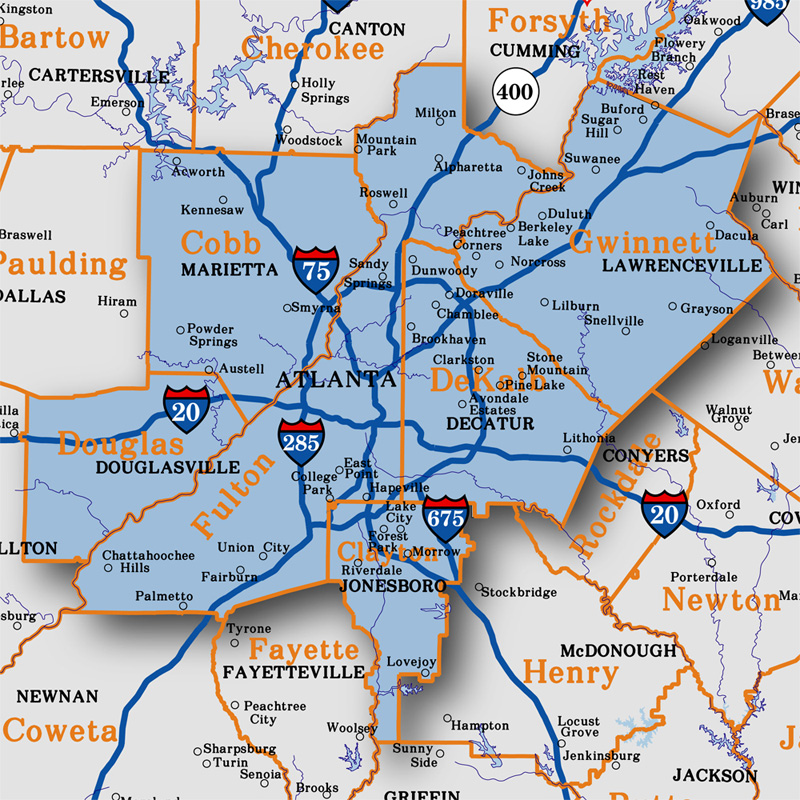 Metro Atlanta Map With Counties And Cities United States Map The Best Porn Website 2678